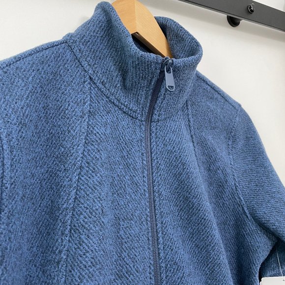 Athleta Stroll Fleece Full Zip Women's Sweatshirt S - Chrome Blue - Picture 2 of 8